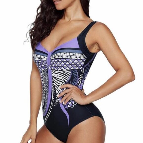 Tribal Print One Piece Swimsuit Size Small NWT - Picture 1 of 2